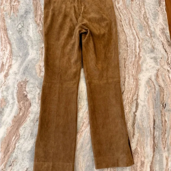 Vince lambskin split hem brown suede pants size M